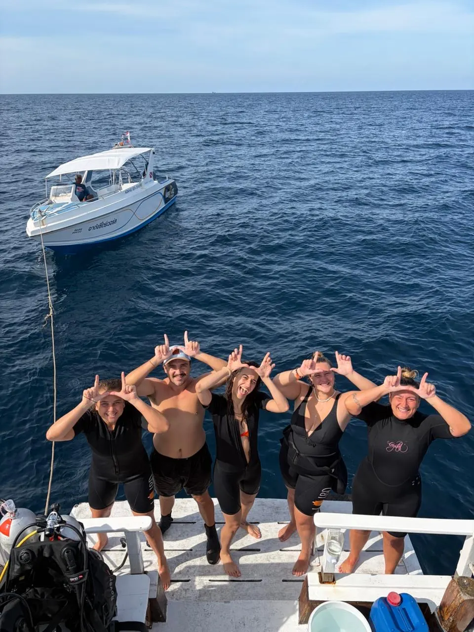 Divers on the fast boat heading back to Koh Lipe