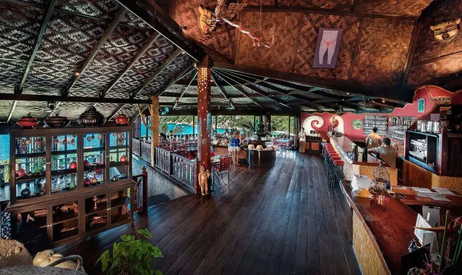 The Terrace restaurant at Jamahkiri resort, perched on the hillside with a wide view over the sea at Koh Tao